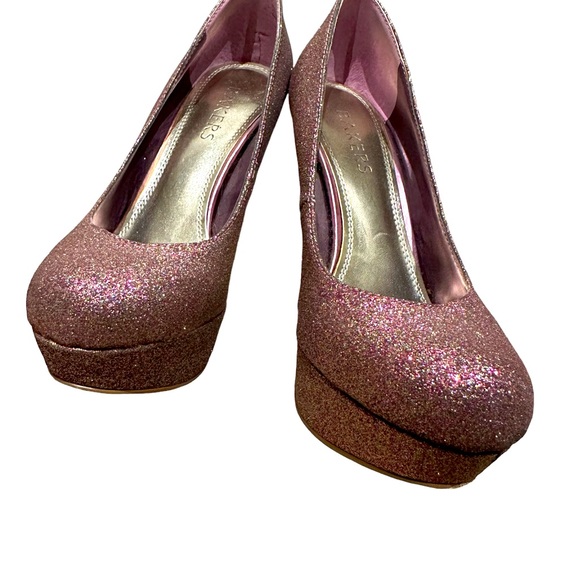 Bakers Pink Glitter Stilettos used. size 6.5 - Picture 2 of 3
